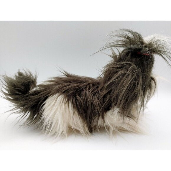 Gund  Plush Shih Tzu Puppy Red Bow Grey White 10” Plush Stuffed Animal #13125 - Picture 2 of 6